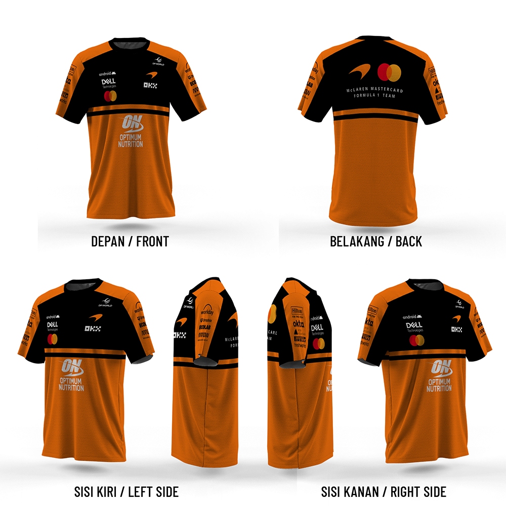 SAGALA - Kaos Baju Tshirt Jersey F1 MCLAREN 2026 Pria Wanita Dewasa & Anak Lengan Pendek & Panjang |
