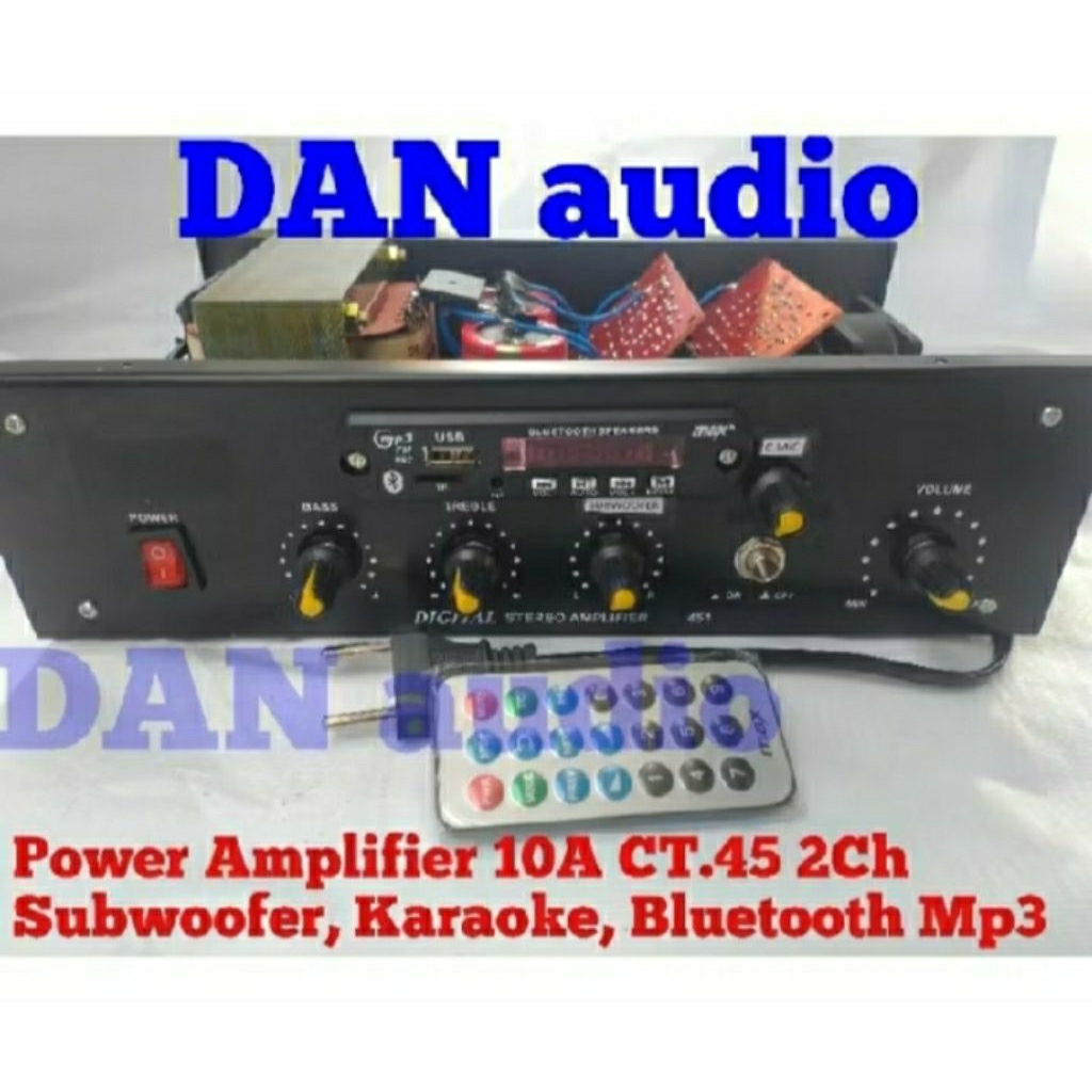 Power Ampli  2 Chanel (STEREO) Trafo 10Amper, murni CT45 .... SUBWOOFER ,Bluetooth karaoke