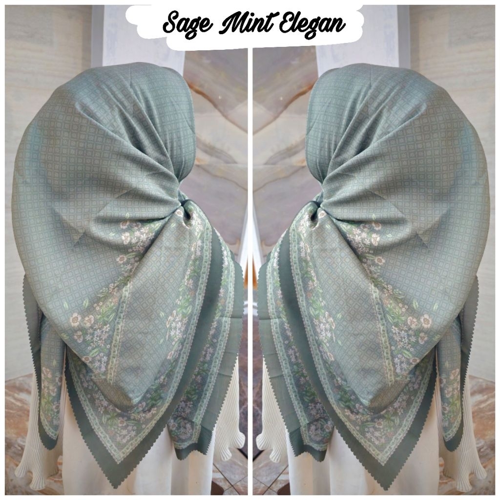 Voal motif sage mint elegan