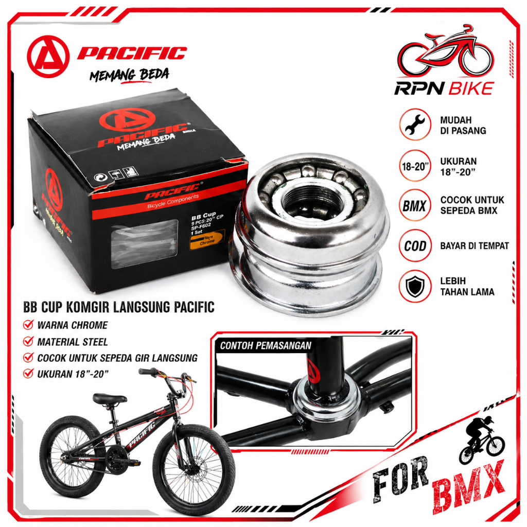mangkok pelor komgir 18 20 Pacific bb cup sepeda BMX