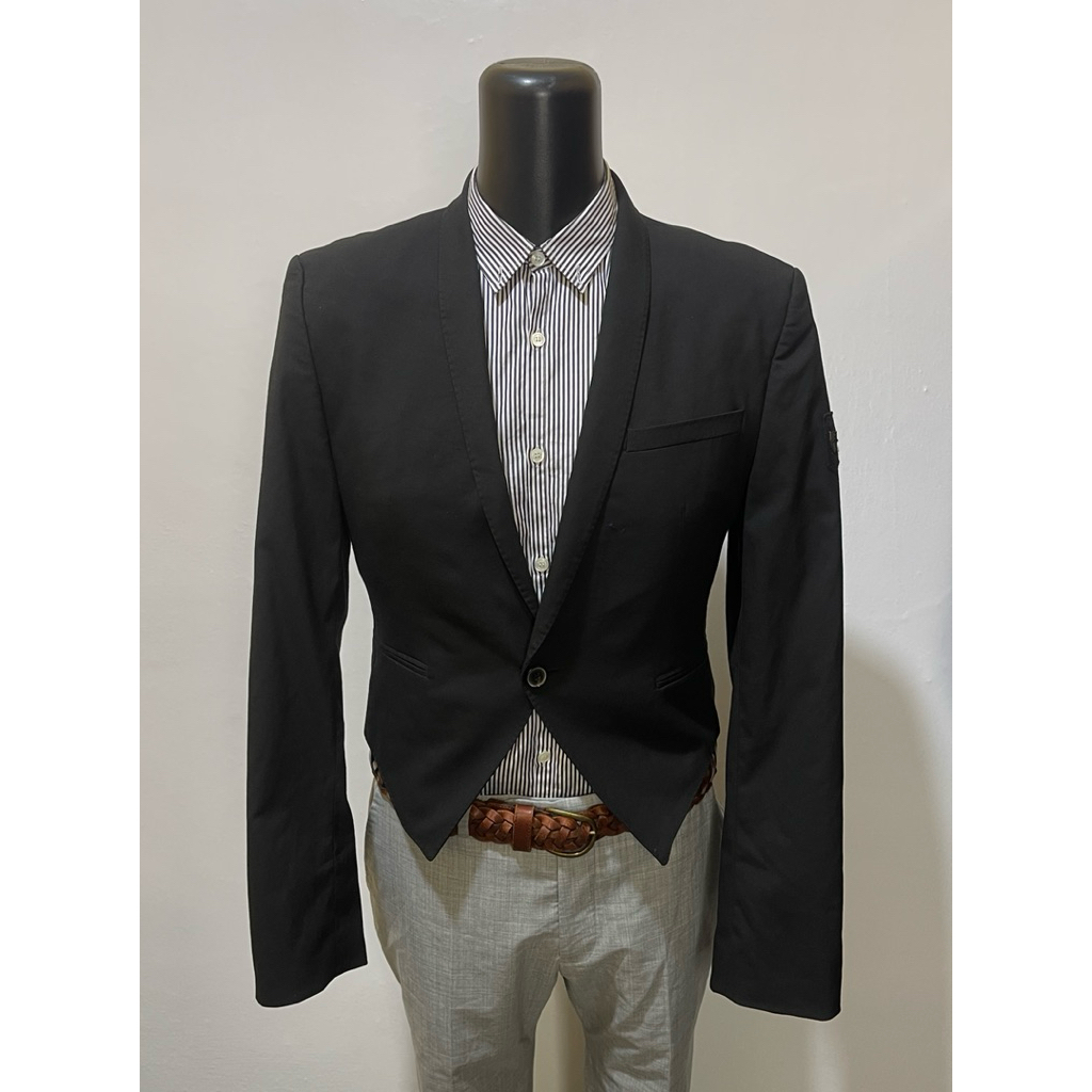 zara man blazer hitam tail coat jas casual s