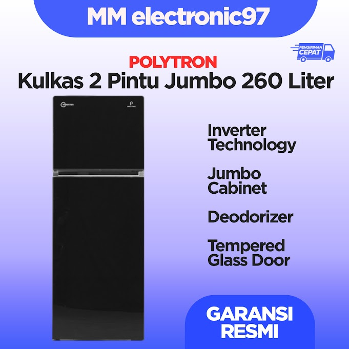 Kulkas Polytron 2 pintu inverter 260 ltr PRW 29VX PRW-29VX