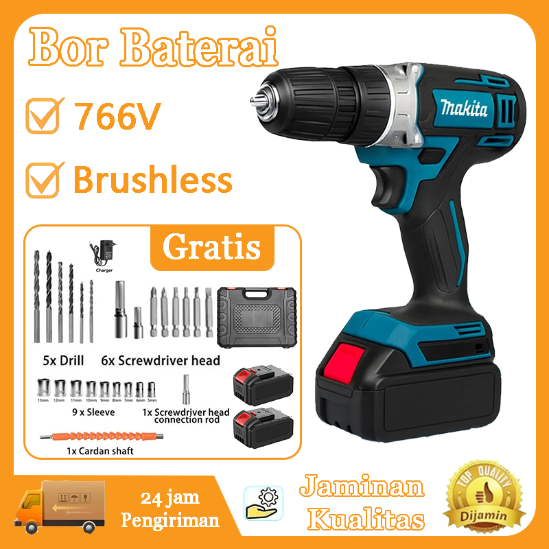 Makita 766V Mesin bor bor listrik murah bor tangan baterai besi tembok Beton kayu