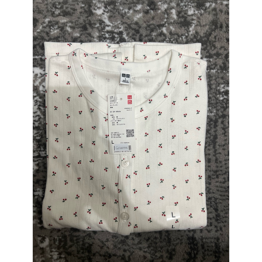 Uniqlo Cardigan Cherry White M