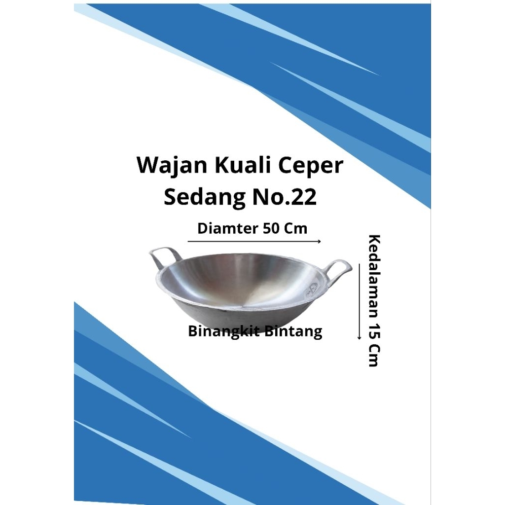 Kuali Wajan Ceper Sedang No.15 Almunium Cor Anti Lengket Super Tebal