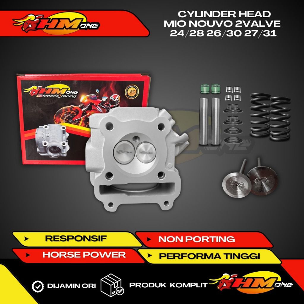 Blok Head CNC Porting Racing (HMONE) Mio 5TL Mio Sporty Mio Smile Nouvo 24/28 26/30 27/31mm Original
