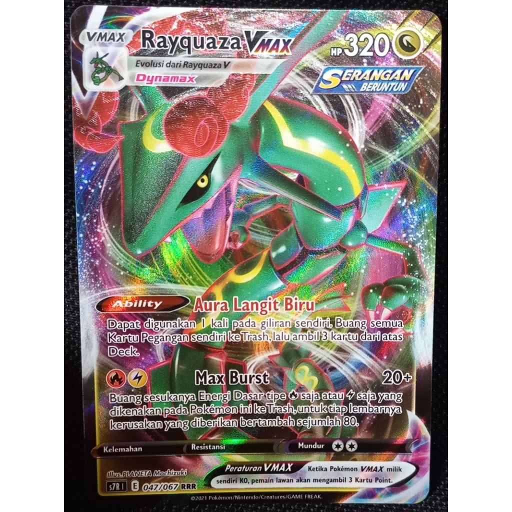 TCG Rayquaza Vmax Indo 047/067 RRR KARTU CARD POKEMON INDONESIA