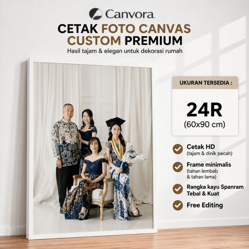 Cetak Foto Kanvas Frame Minimalis 24R ( 60x90cm) || Cetak Foto Kanvas || Cetak Foto || Print Kanvas 