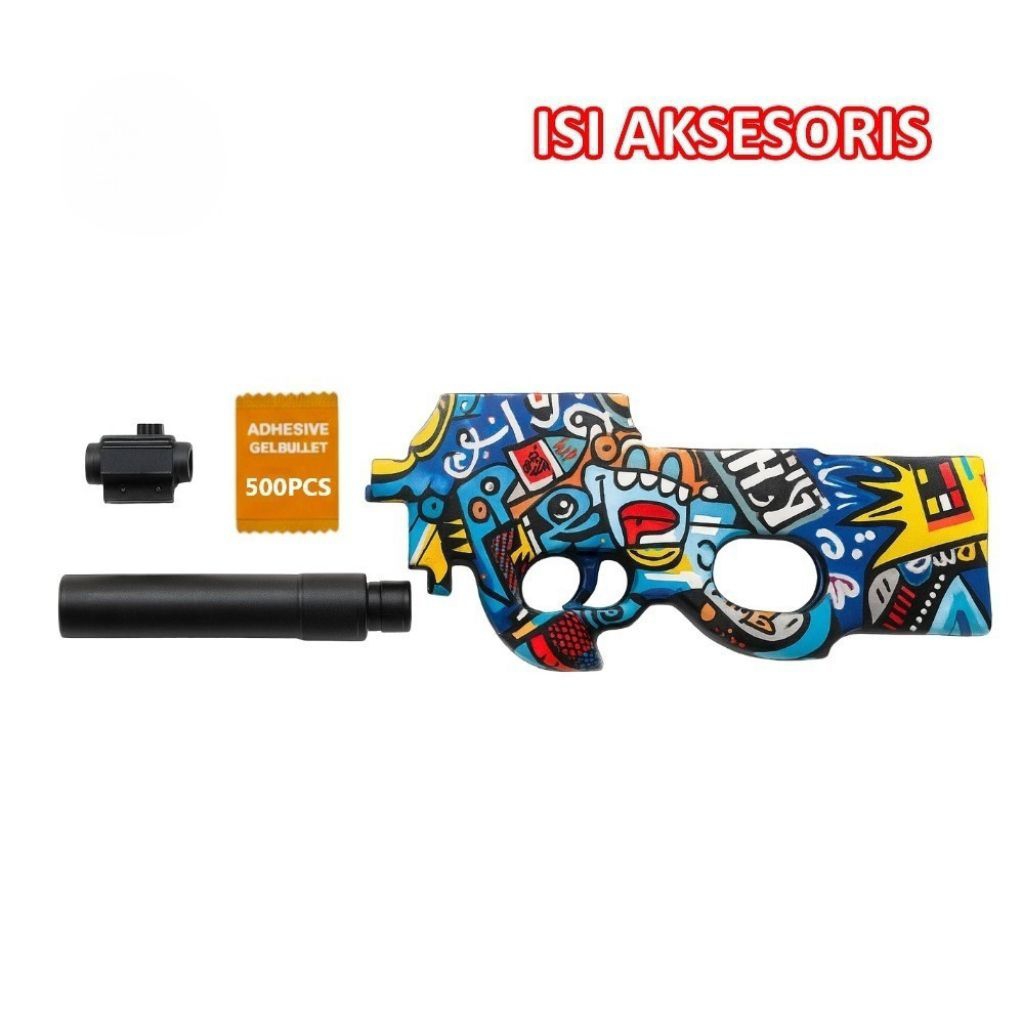 TERKOMPLIT mainan anak P90 Peluru Air Water Beads dengan Peluru water gel Lunak dan Ramah Lingkungan