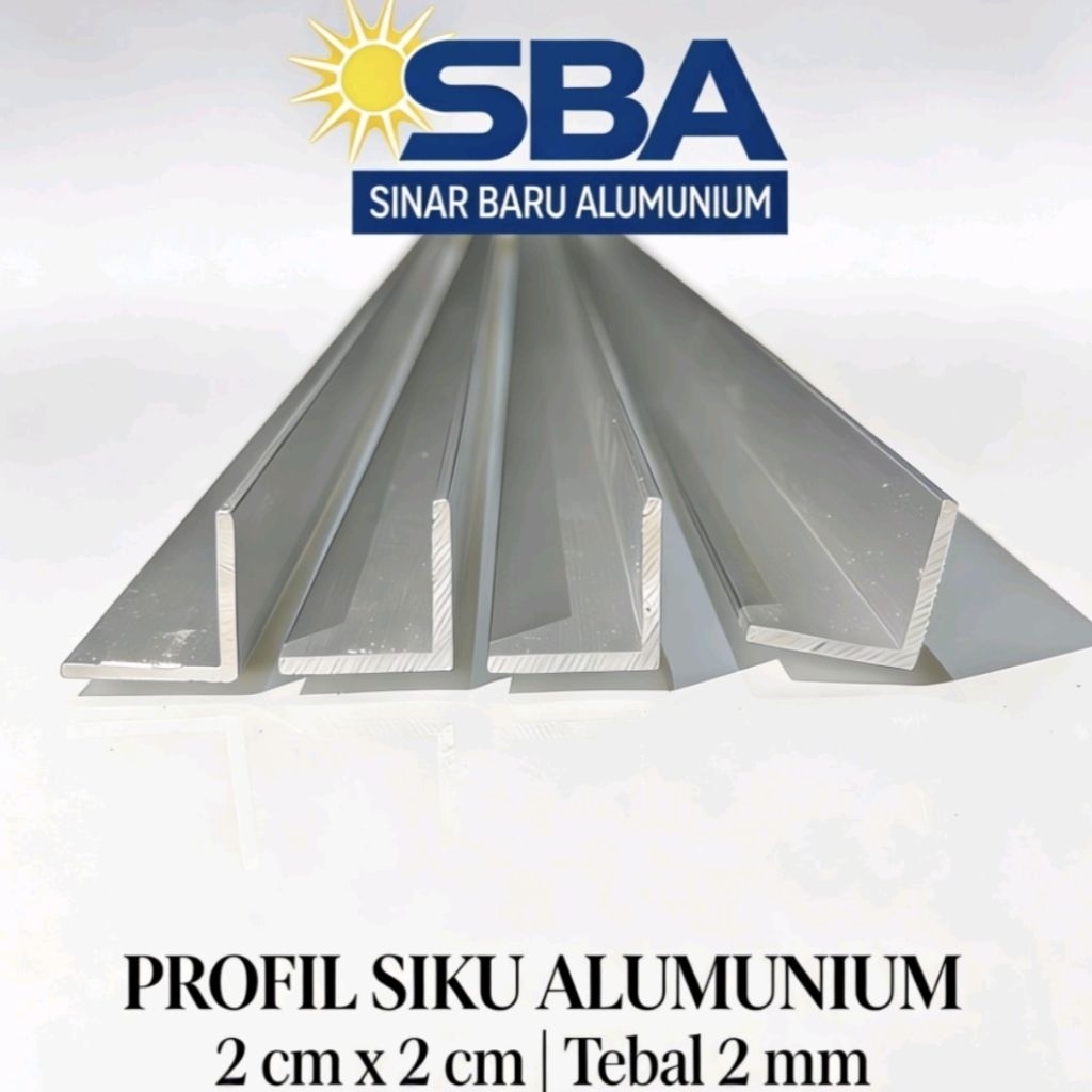 LIST SIKU ALUMUNIUM UKURAN 2 CM X 2 CM TEBAL 2 MM