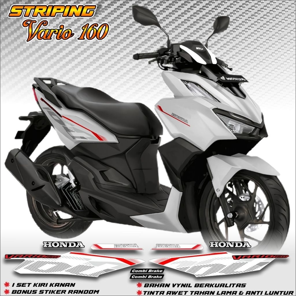 STRIPING HONDA VARIO 160 NEW GRAFIS / AKSESORIS STICKER MOTOR VARIO 160 ABS,CBS STD