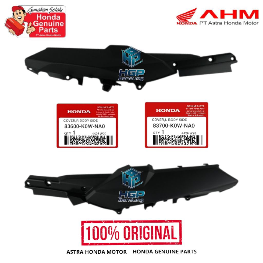 Cover Body Side R L Cover Body Kasar Belakang Kanan Kiri ADV 160 K0WL 2022-2026 Original AHM 83600/8