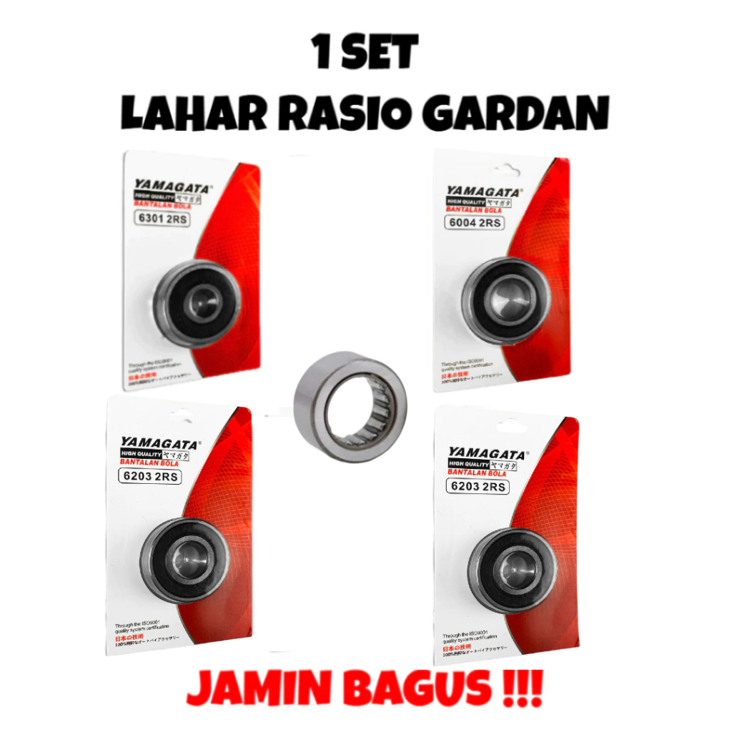 [YAMAGATA] 4 PCS + 1 PCS BAMBU LAHAR LAHER BEARING GIGI RASIO GARDAN 6301 6004 6203 6203 + 15X25X12 
