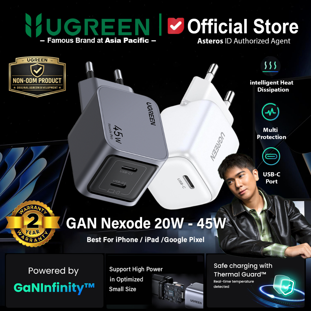 UGREEN Wall Charger Mini GaN PD Type C Fast Charging 20w 30w 45w
