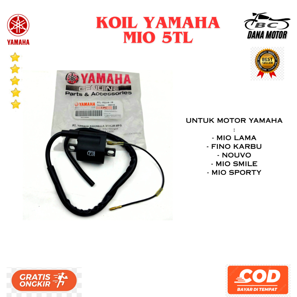 Koil Mio Sporty Ori / Coil Fino / Kuil Motot Mio / Koil Yamaha Mio Karbu Original Premium - 5TL