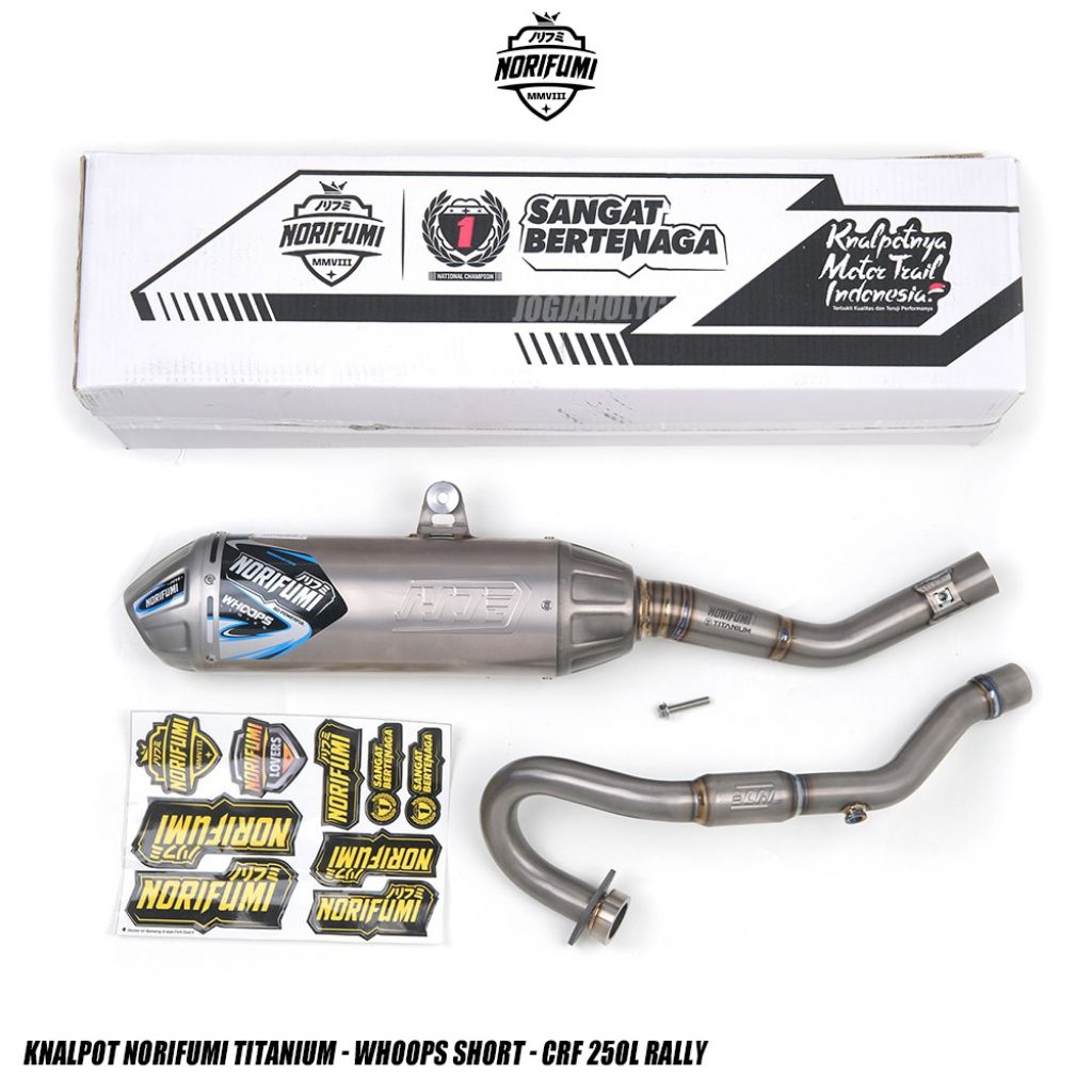 KNALPOT NORIFUMI TITANIUM WHOOPS SHORT CRF 250L RALLY ORIGINAL whoops crf 250 rally titanium
