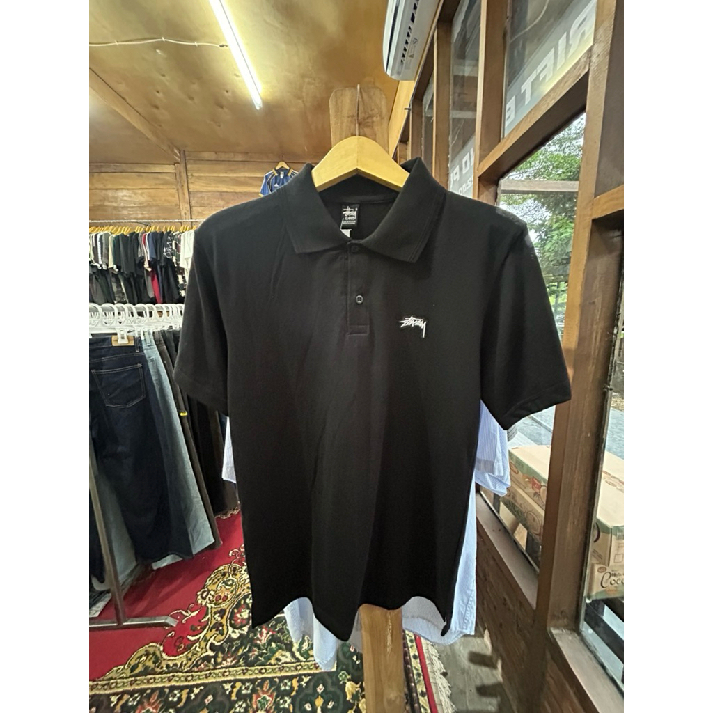 Polo Shirt Stussy Black Premium
