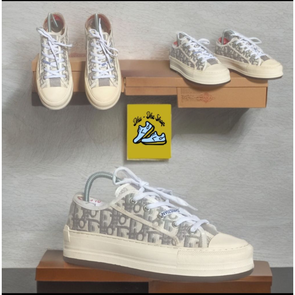 Sepatu Sneaker dior Oblique Grey Embroidery size 41 Original Itali  sangat mewah