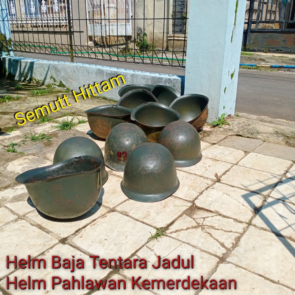 Helm Baja Tentara Jadul Helm Pahlawan Kemerdekaan Helm Agustusan Karnaval WW2 Original