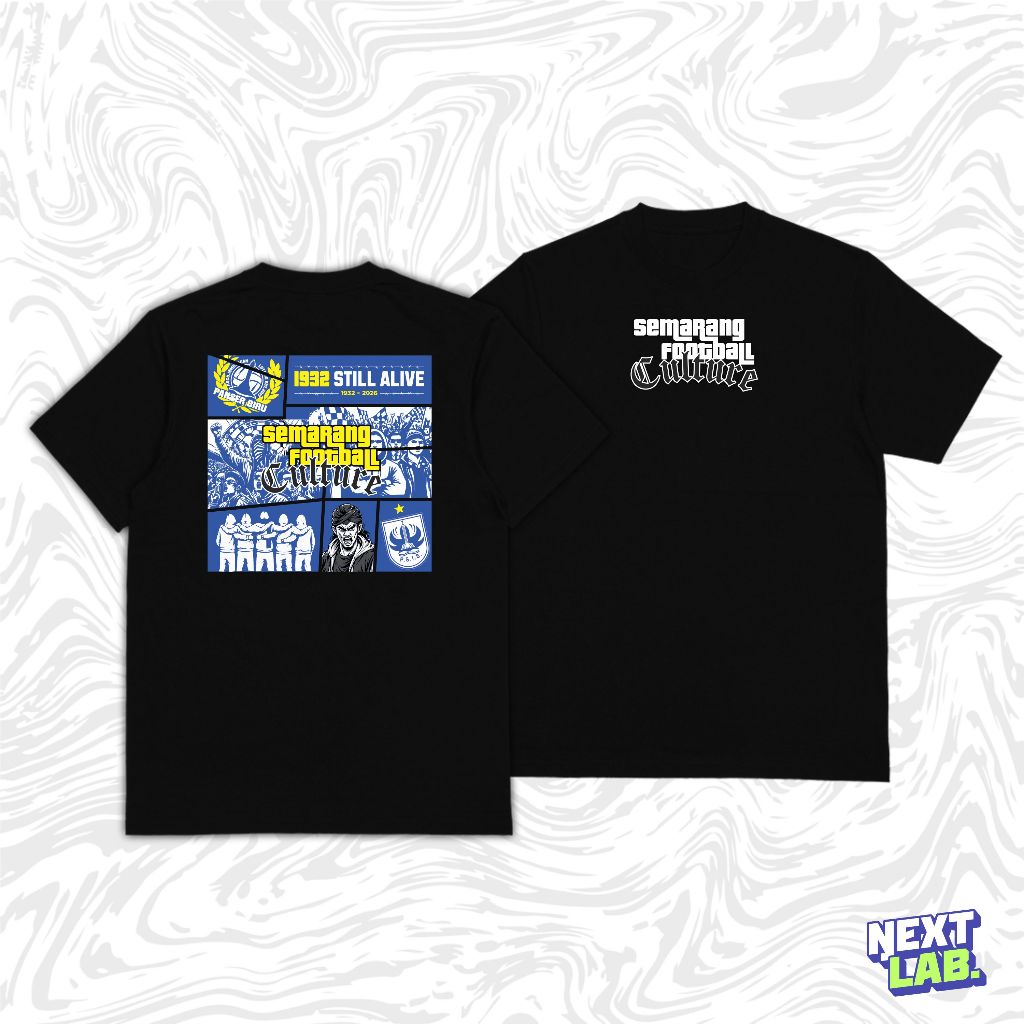 NEXT LAB - Kaos PSIS Semarang PSIS GTA Pria Wanita Unisex Hitam Cotton Combed