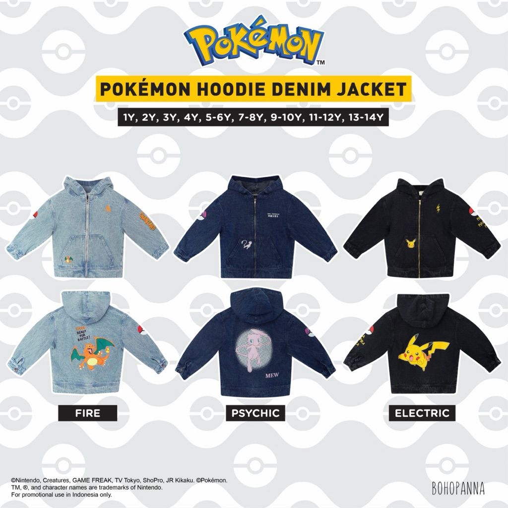 pokemon - hoodie denim jacket