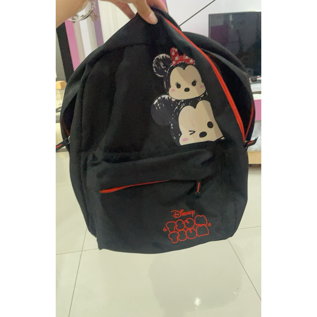 jual tas ransel sekolah anak mickey mouse size M disney tsumtsum murah preloved