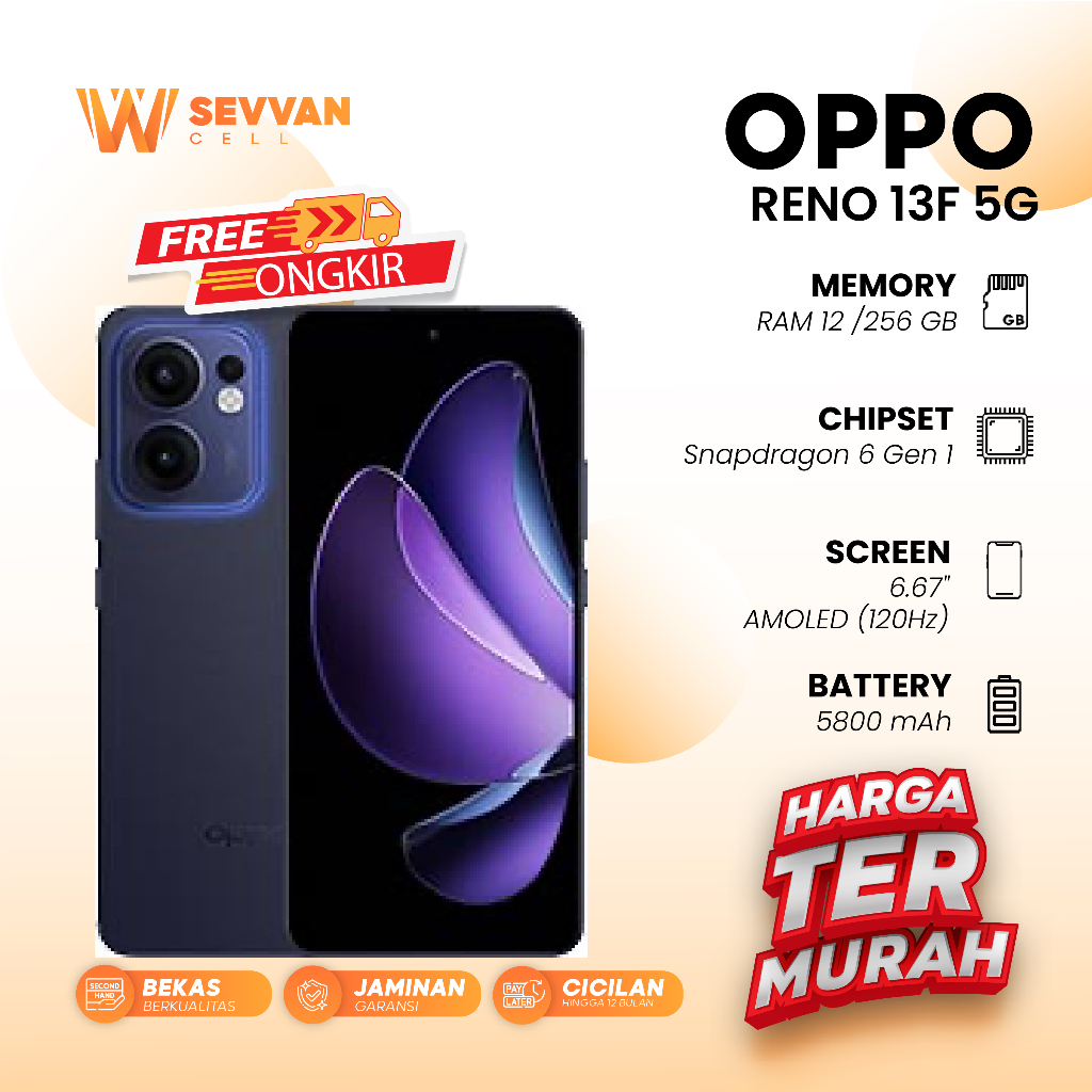Handphone Oppo Reno 13F 5G Ram 12 256 GB