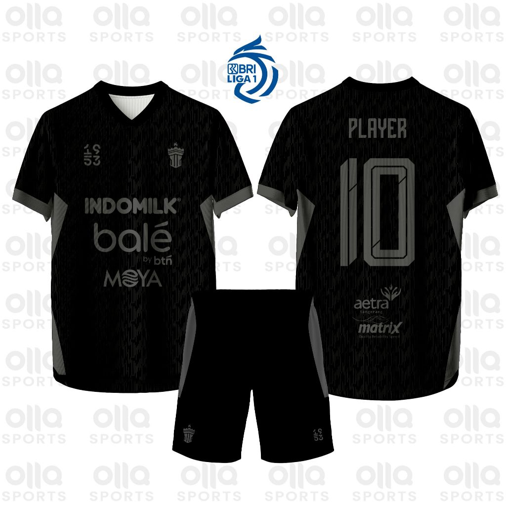 Jersey Sepak Bola Persita Tanggerang Third Hitam 25/26 Full Printing Free Pasang Nama & No Punggung 