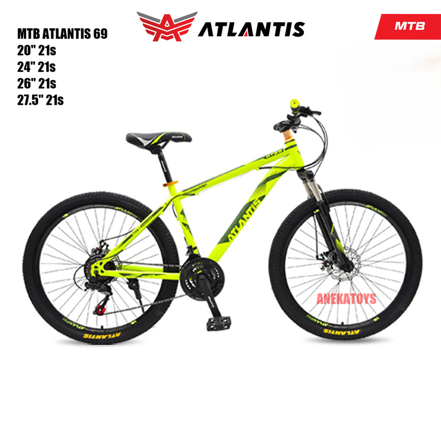 Sepeda Gunung Remaja-Dewasa Atlantis MTB 24/26/27,5 Mountain Bike 3x7 Speed