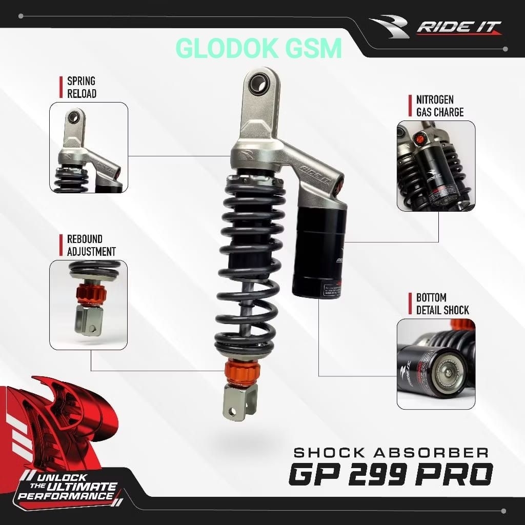 SHOCKBREAKER RIDE IT GP299 ORIGINAL TABUNG NON CLICK