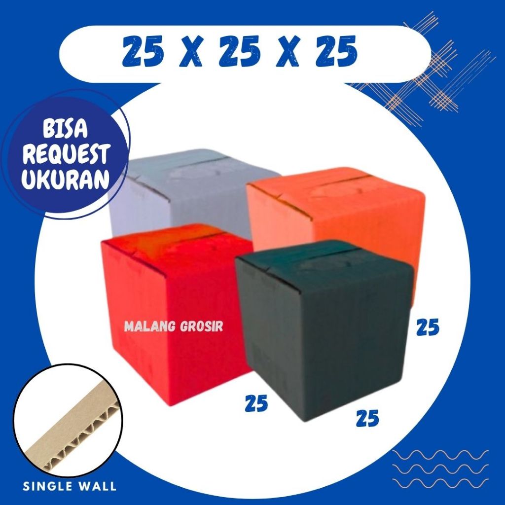 Kardus 25x25x25 Kardus Packing Karton Dus Kotak Kemasan Air Minum Jamu Madu Obat Gelas Botol Minuman