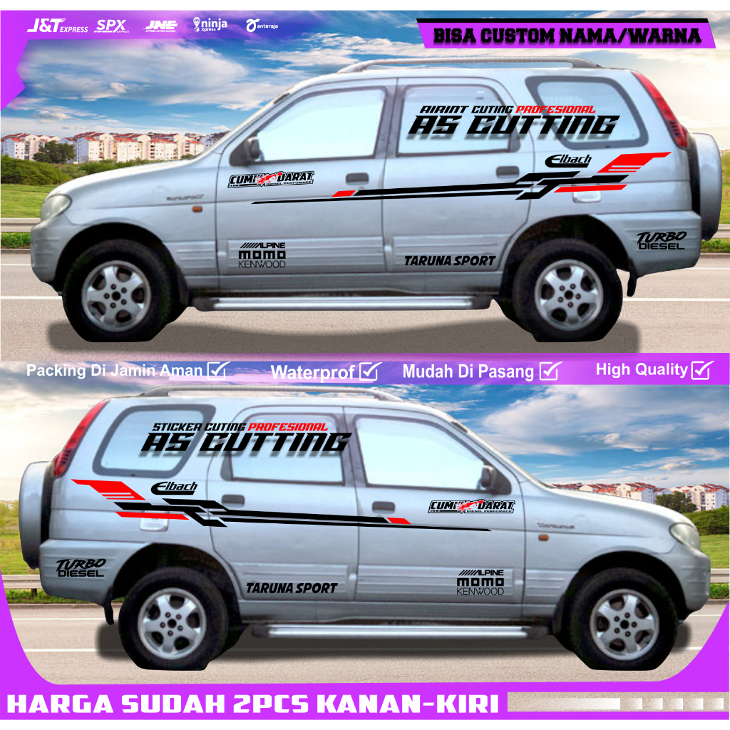 stixker terbaru body samping mobiml daihatsu taruna stiker mobil taruna bisa untuk semua mobil tarun
