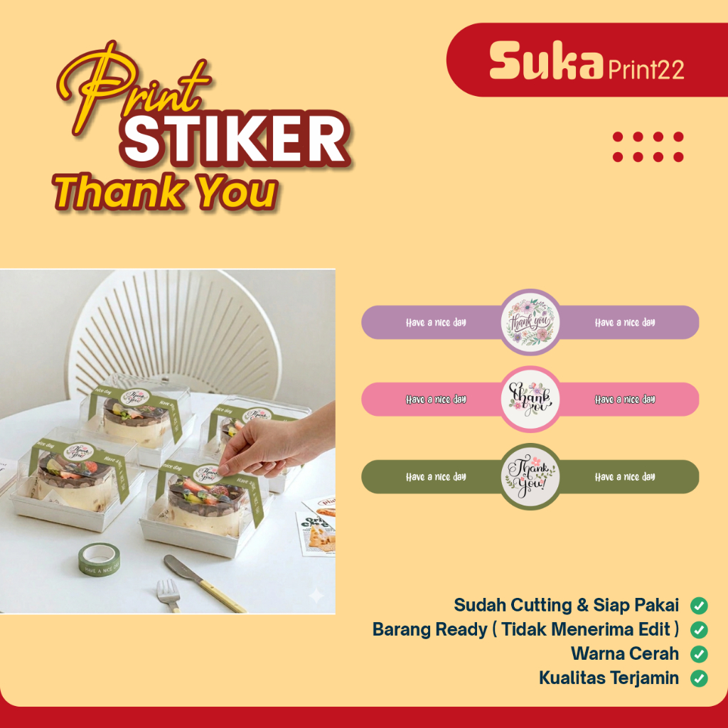 Sticker Segel Thank You Moitf Bunga Aesthetic desain terbaru