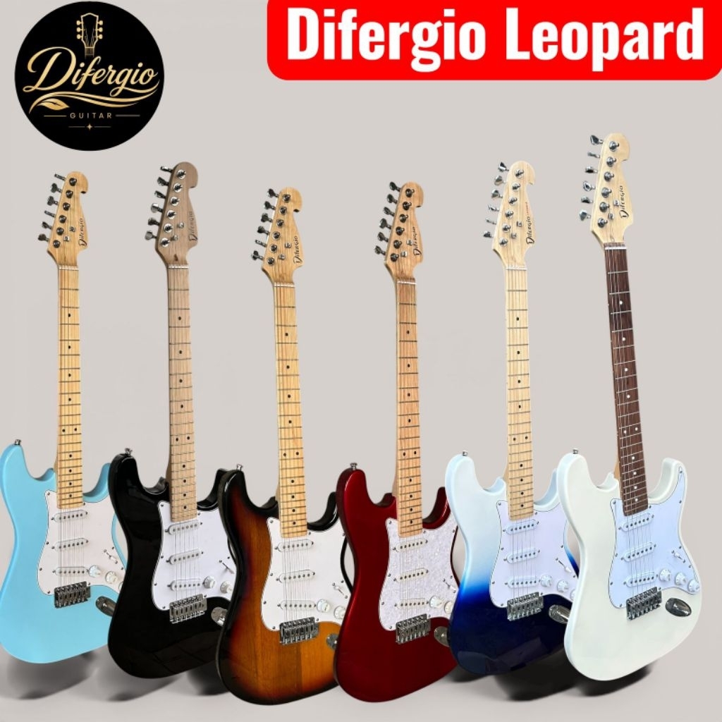 Gitar Elektrik Original Difergio Leopard Stratocaster Fender Model