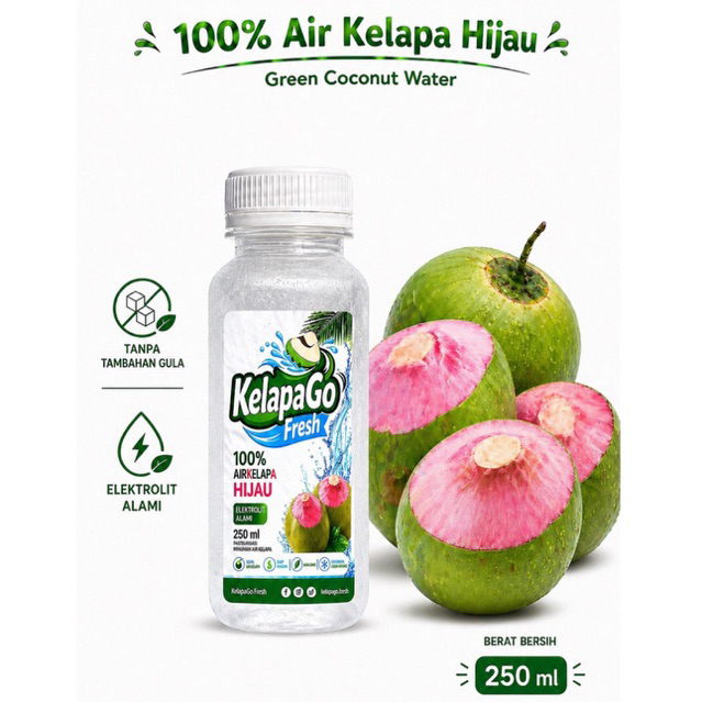 Air kelapa ijo 250ml / Air kelapa hijau murni asli / green coconut water