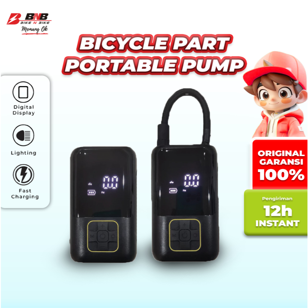 BNB (Bike N Bike) - Pompa Angin Elektrik Mengisi Udara Ban Mobil, Motor, Sepeda dan Bola