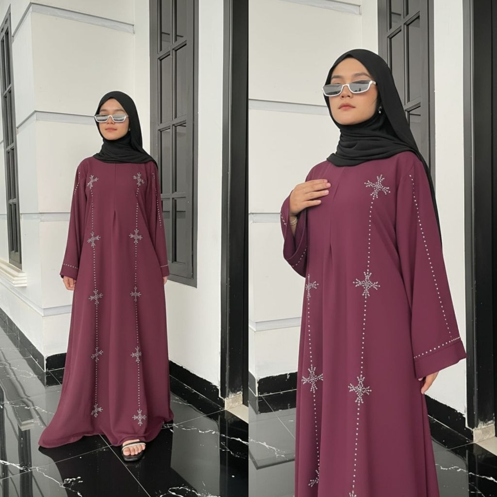 Mussa Fashion - Abaya Azkia Sabrina Premium Busui Friendly – Dress Muslimah Elegan Resleting Depan
