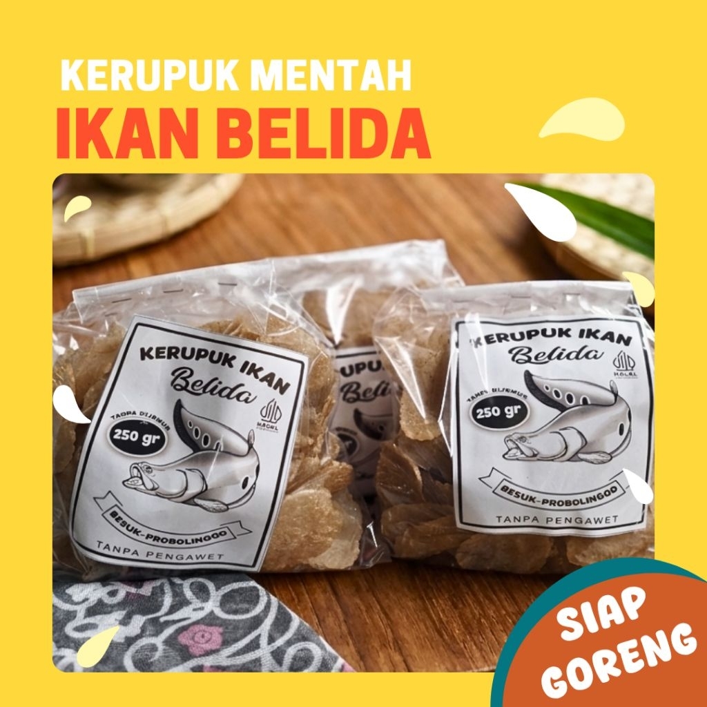 KERUPUK MENTAH IKAN BELIDA SIAP GORENG 250G TANPA JEMUR