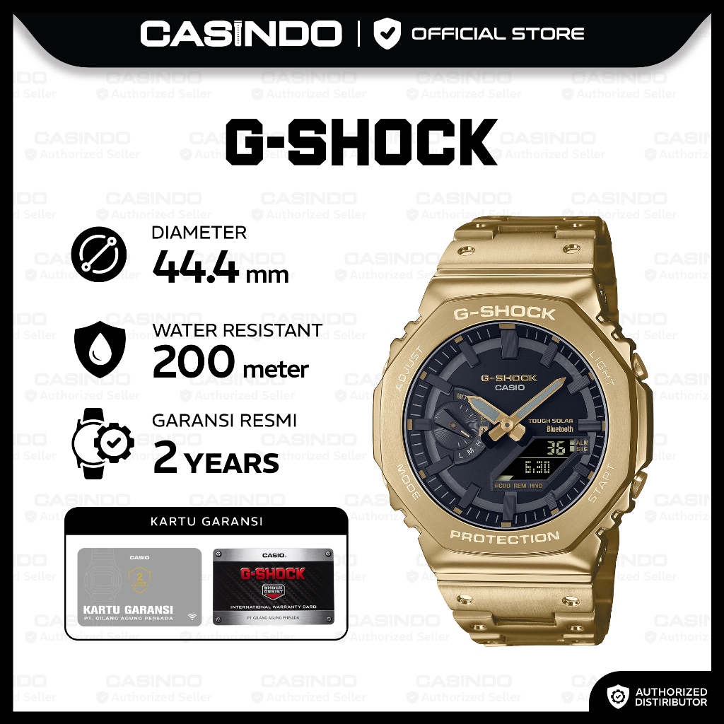G-Shock Jam Tangan Pria GM-B2100GD-9ADR Original Full Metal Gold