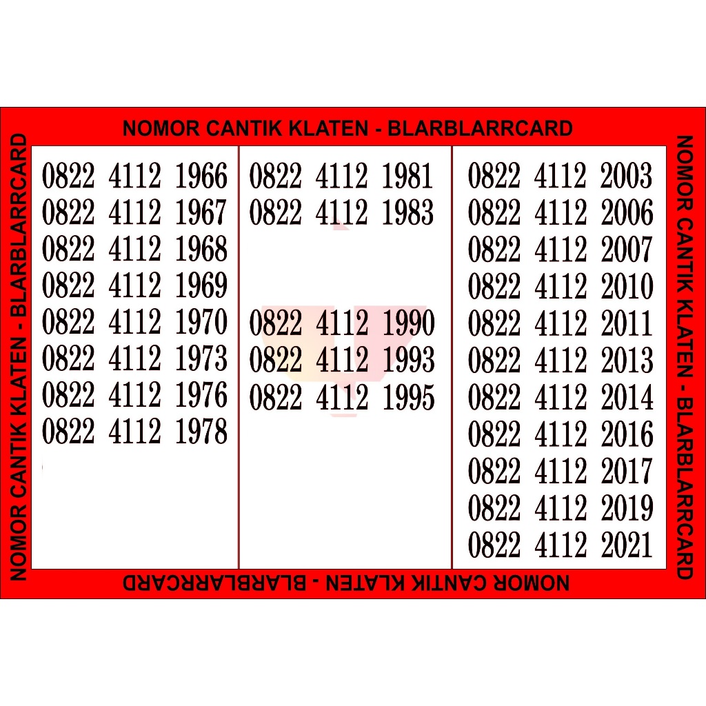 Nomer Tahun / Nomor Cantik Tahun - Perdana Telkomsel Tahun Lahir - Simpati 0822 4112 Tahun Lahir