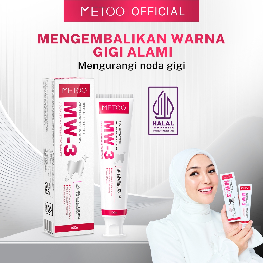 [BPOM] METOO MW-3 Advanced whitening ToothPaste - pemutih gigi / Bebas Karang Gigi /Pasta Gigi Probi