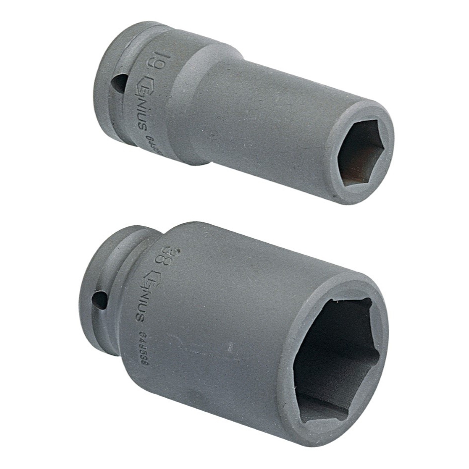 3/4" dr. Deep Impact Socket 41mm Genius Tool Kunci Shock Hitam 41mm
