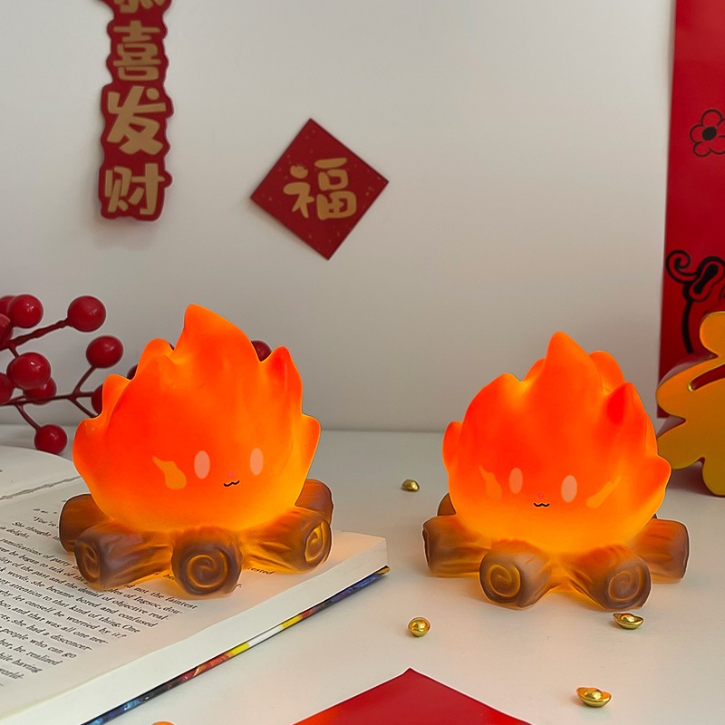 Hot Deals Eyre Lampu Malam Kartun Api Unggun Led Lampu Lilin Elektronik Hias Kamar Tidur Dekorasi