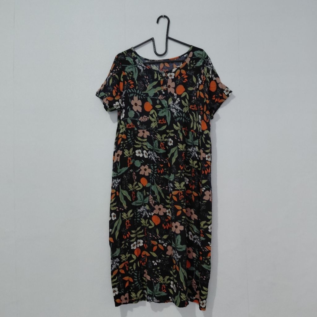 dress daster rayon bunga bunga