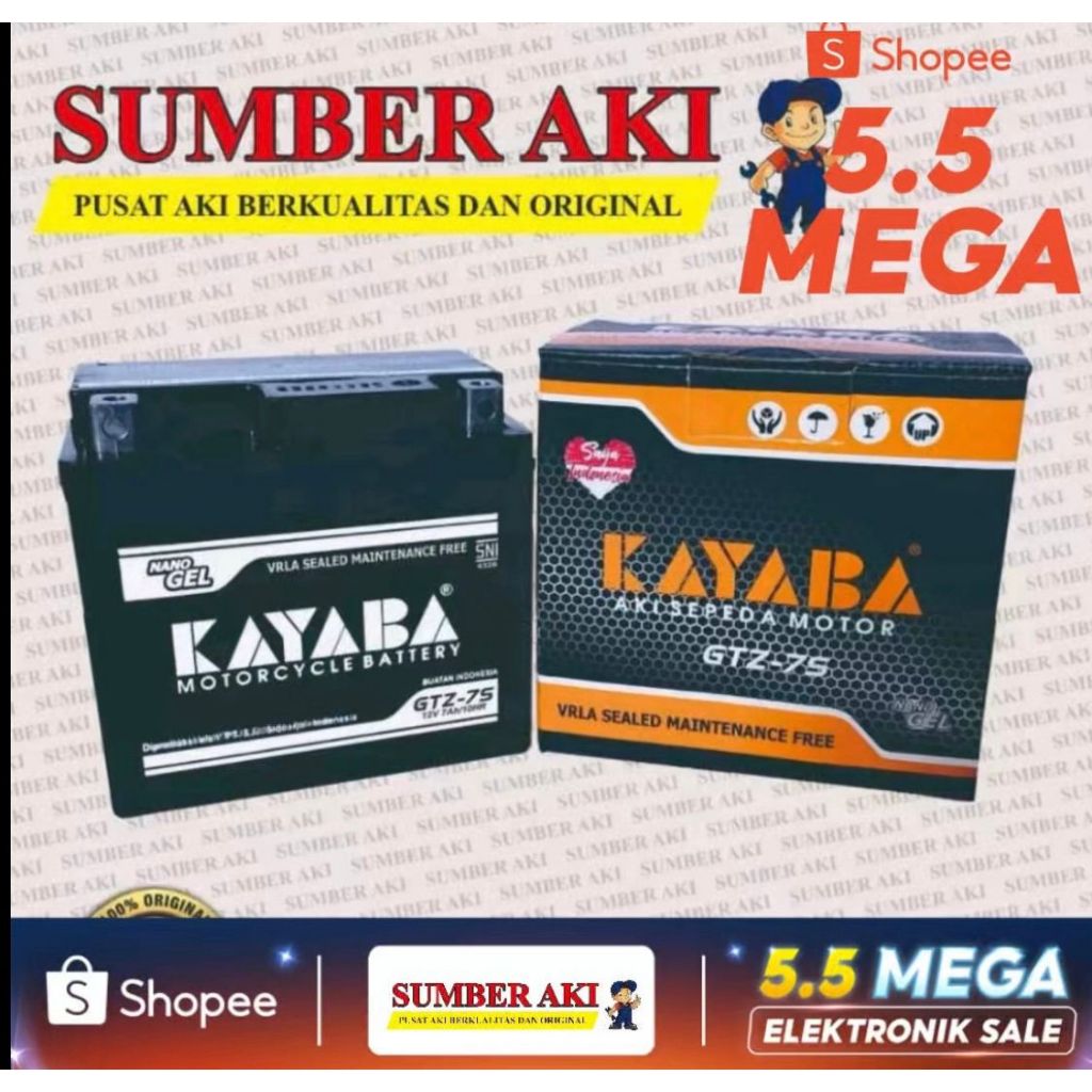 Aki KAYABA GTZ7S Aki Kering - Free Bubble Dus