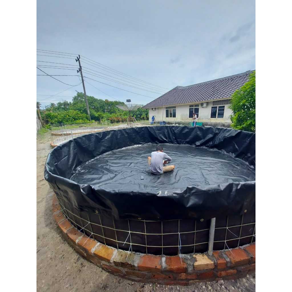 kolam bulat D4 T90cm terpal saja bahan hdpe 300 mikron