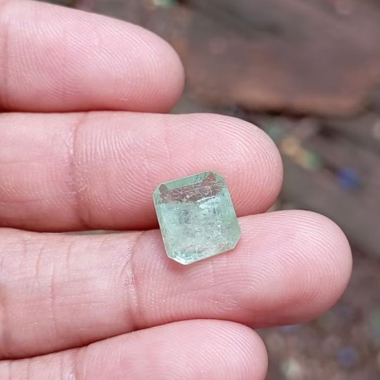 Batu permata natural emerald beryl (zambrud) + Memo GLI