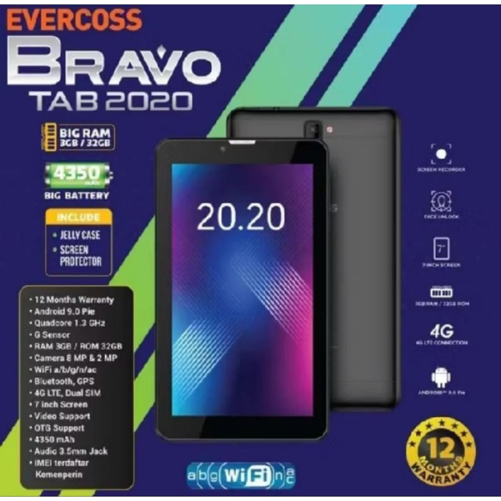 Evercross Tab Bravo 2020 3/32 Gb Garansi Resmi