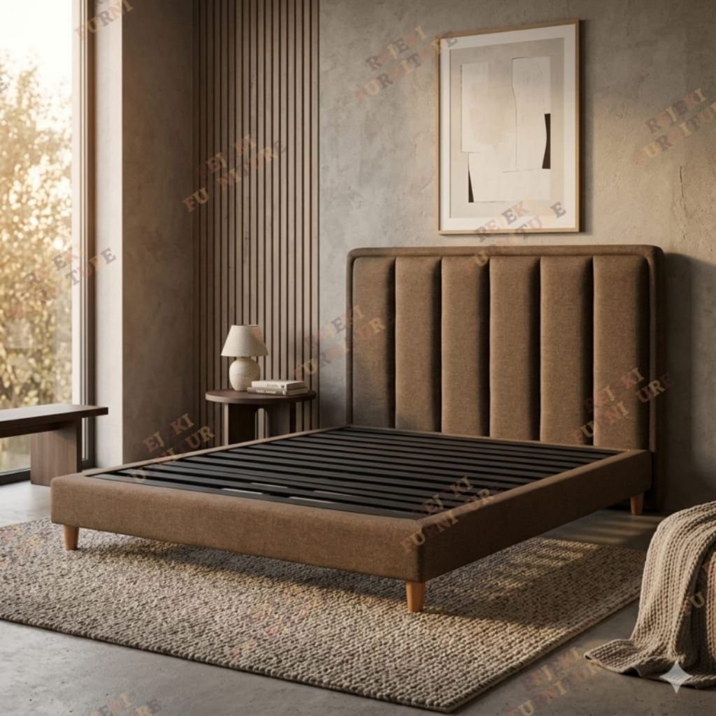 Divan Sandaran Elite Modern Minimalis Kanvas Brown