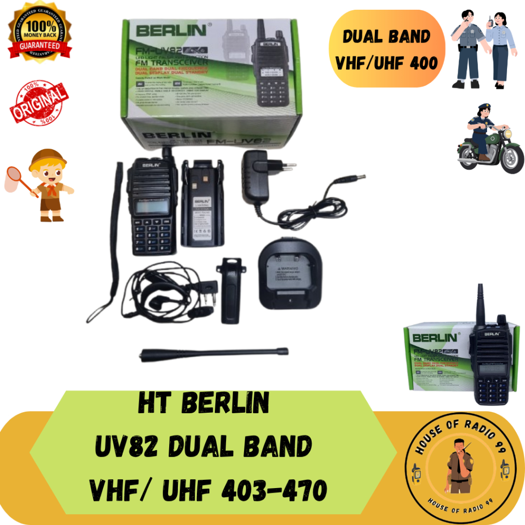 HT BERLIN UV82 DUAL BAND VHF UHF LENGKAP HANDSFREE HT BERLIN UV 82 VHF UHF